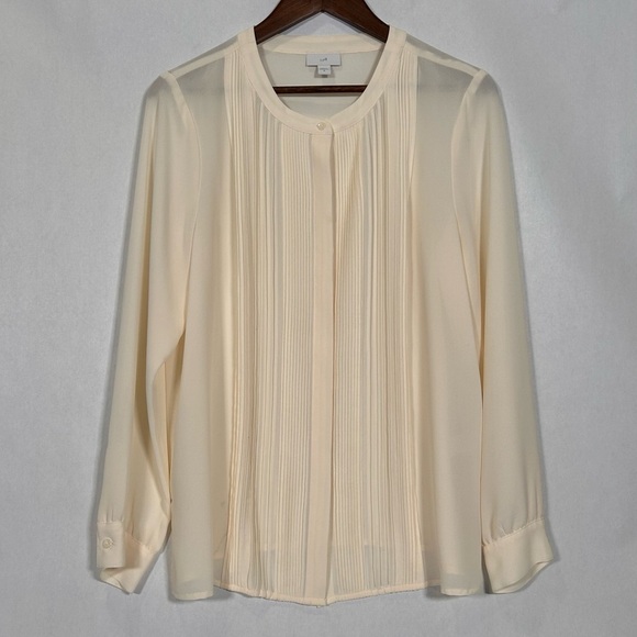 J. Jill Sheer Cream Blouse - Picture 1 of 10